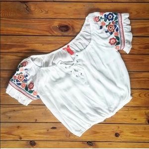 White embroidered top